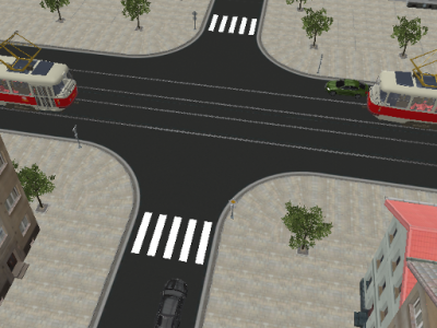 Křižovatka s Hlavní silnicí a tramvají