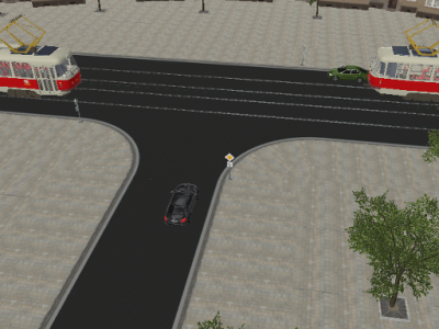 Křižovatka s Hlavní silnicí a tramvají