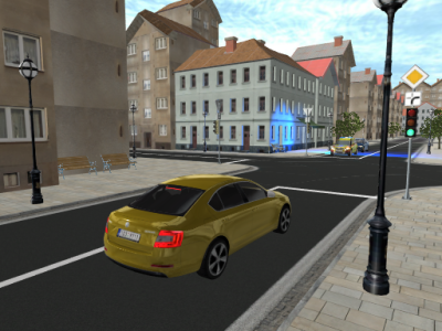 Křižovatka se zelenou a sanitkou