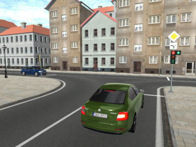 Křižovatka se zelenou šipkou