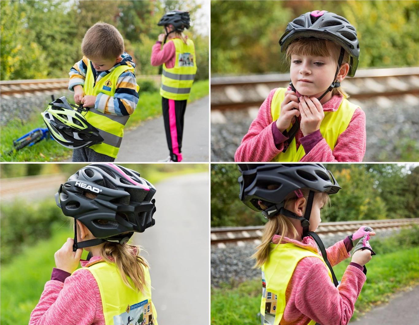 Cyklovýlet - správně nasazená přilba Cyklovýlet - správně nasazená přilba