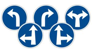 Přikázaný směry jízdy Přikázaný směry jízdy