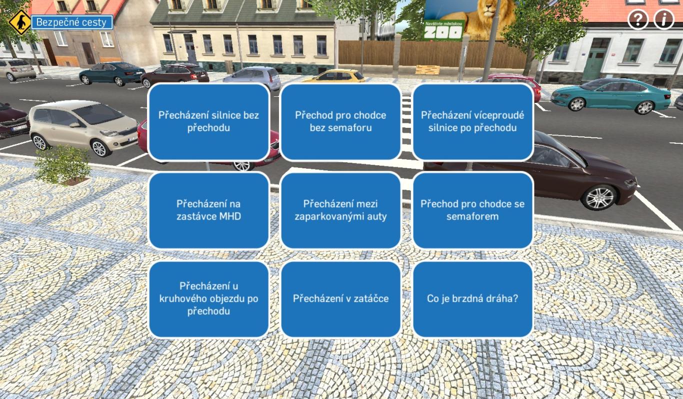 Interaktivní přecházení (3D aplikace)