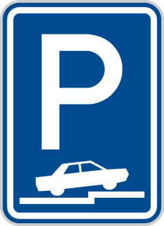 Parkoviště (částečné stání na chodníku kolmé nebo šikmé)