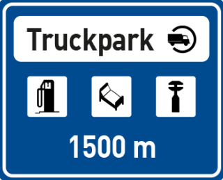 Návěst před truckparkem