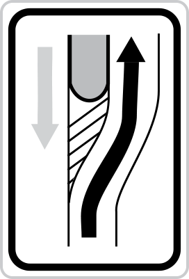 Návěst změny směru jízdy před překážkou