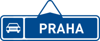 Směrová tabule pro příjezd na silnici pro motorová vozidla