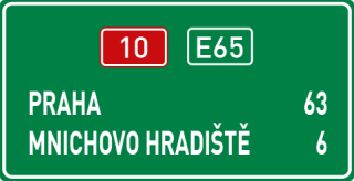 Dálková návěst se vzdálenostmi