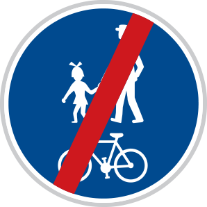 Konec stezky pro chodce a cyklisty společné