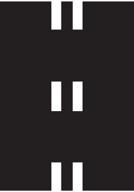 Dvojitá podélná čára přerušovaná